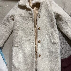 Abercrombie & Fitch Cream Sherpa Jacket